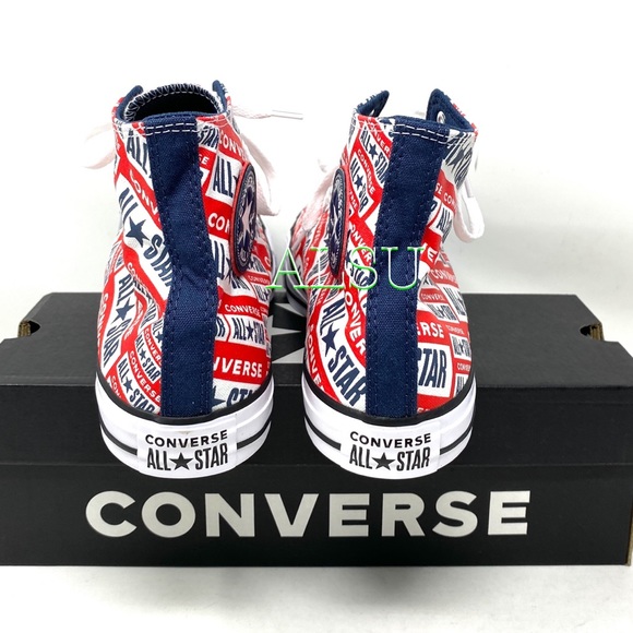 Converse Chuck Taylor All Stars Logo Red High Canvas Sneaker Womens Size 166984F - Picture 5 of 8